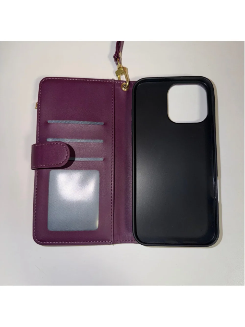 iPhone 16 pro max Quilted Wallet folio wallet phone Case Purple Gold